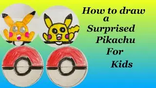 How to Draw a Poke Ball Surprised Pikachu for Kids || Easy Drawing Pikachu