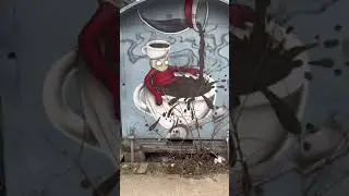 Mondays be like 😅☕️ by unknown artist - Tilburg, The Netherlands. #streetart #mural #shorts