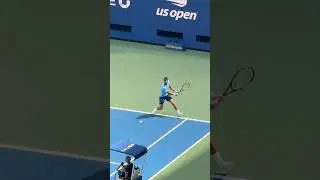 Novak Djokovic practising on Arthur Ashe Stadium court during the 2025 US Open tennis 🗽