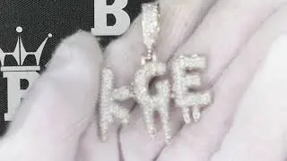 Drip Bubble Name Letter Pendant | Custom Hip Hop Jewelry | Bling Bling Personalized Name Pendant