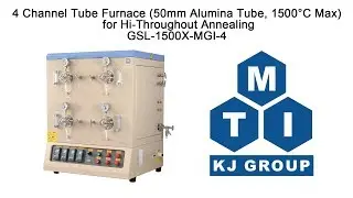 4 Channel Tube Furnace (50mm Alumina Tube, 1500&deg;C Max) for Hi-Throughout Annealing - GSL-1500X-MGI-4