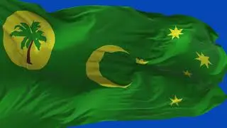 🚩  Cocos (Keeling) Island Flag  | GREEN SCREEN & CHROMA MATTE🚩
