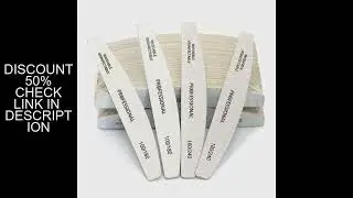 50/100Pcs Grey Halfmoon Nail File 100/180/240 Grit Sanding Nails File Buffer Nail Supplies For Profe