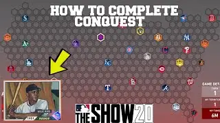 HOW TO COMPLETE/BEAT CONQUEST IN MLB THE SHOW 20!! (TIPS & TUTORIAL) UNLOCK WILLIE MAYS