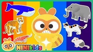 Какое животное больше? | Сравнение размеров животных | Тигр? Слон? Кошка? | Игра в слова | NINIkids