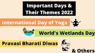 Important Days & their Themes 2022//Important Days