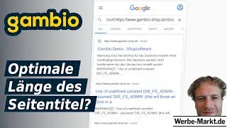 Gambio SEO: Optimale Seitentitel-L&auml;nge?