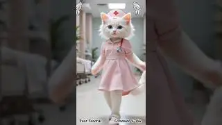 Fluffy Helpers: Cat Nurses & Doctors on the Move 🏥🐾 #adorablemoments #happyanimals #kittendance #cat