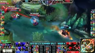 Origen VS Fnatic  Highlights   2015 EU LCS Summer W4D1