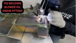 TIG Welding -10 supercharger oil drain fitting to a steel SBF oil pan #welding #tigwelding