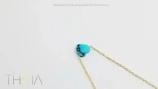 Turquoise Heart Design 925 Charm Necklace - NECK-1519