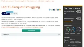 Web Security Academy | Request Smuggling | 15 - CL.0 Request Smuggling