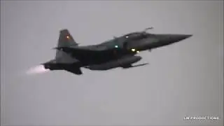 F-5EM Tiger II arremetendo + acionando a p&oacute;s combust&atilde;o, 1&ordm; GAVCA - Opera&ccedil;&atilde;o Cruzex 2018