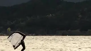 Foil Tomo Wing Foiling on his Prone foil board