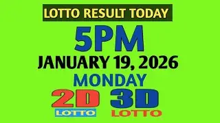 5pm Lotto Result Today Monday pcso 2d 3d swertres ez2 January 19 2026 