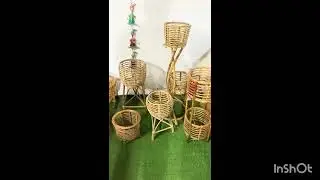 Cane Dining Set, Cane Unique Design Flower Planter, Apple Chair With Bunai Stool Etc