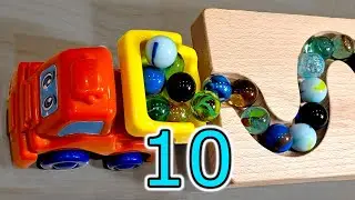 Таймер на 10 секунд | Деревянная разноцветная дорожка ручной работы с шариками и перевёрнутыми бусинами