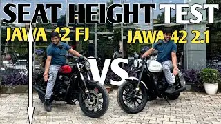 New Jawa 42FJ vs Jawa 42 2.1 | Seat height test | कम हाइट वालो के लिए कोन बेहतर? | PoweronTorque