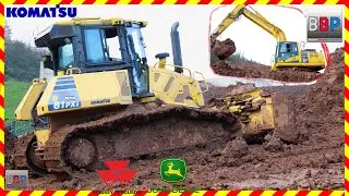 KOMATSU D61PXi, PC240NLC, John Deere, Massey Ferguson - Erdbau, Weinstadt, 2024.