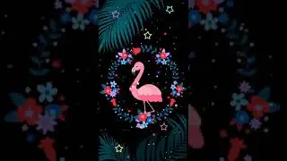 Lovely pink flamingo Animated