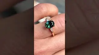 Perth engagement ring with a 2.51ct Australian teal sapphire, by Sydney jeweller Lizunova.