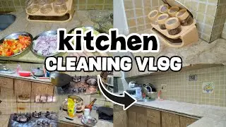 Kitchen cleaning vlog|mainy ye kam aj tk nh kye | organizing & re-arrange #kitchencleaningvlog