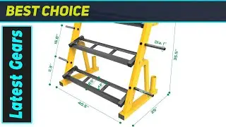 Прочная трехъярусная стойка для гантелей Kipika Heavy Duty: мощный органайзер для домашнего спорт...