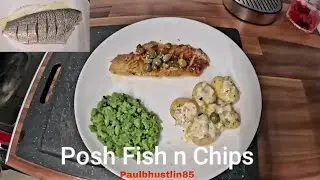 Paulbhustlin85 Cooks- Pan Fried Sea Bream with new Potatoes Minted Mushy Peas and Tartare Sauce!