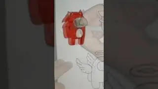 Red color brush marker -coloring Among Us #artwork #amongus #brushmarkers #fun #lol #tiktok