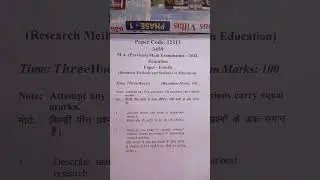 M.A(1) education main exam question paper fourth research methods and statistics in education 2022