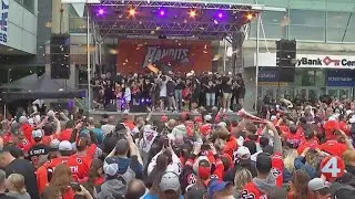 Buffalo Bandits celebrate 7th NLL championship at Alumni Plaza