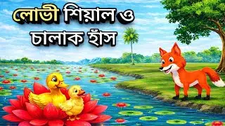 লোভী শিয়াল ও চালাক হাঁস। animated cartoon। ropkothar golpo। fairy tales।moral stories 