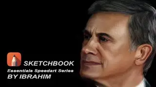 How To create Christoph Waltz Digital Painting Tutorial | Speedart | Sketchbook | by Ibrahim