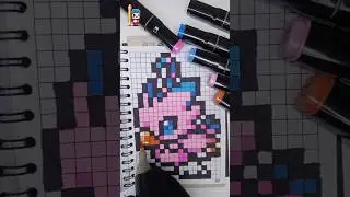 Menggambar Digimon Biyomon Pixel Art #shorts #digimon #pixelart