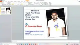 MS Word-Protect Group in Review Tab