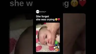 she forgot she was crying 😭🤣🥺😂 #funny #funnyvideo #funnybaby #love