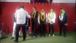 My own event in sss studio delhi owner sonu chandel welcoming onstage