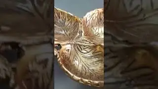 Metal Antique Brass Gold Finish 3 Partition Leaf