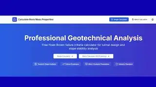 Free - Rock Mass Properties, Stress and Strain around Tunnel Calculator