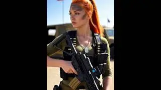 GI Eva is ready to serve #aigirl #redhead #militarygirl