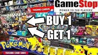 BUY 1 GET 1 FREE POKEMON  PACKS AT GAMESTOP! GO! GO! GO! HUGE HAUL!
