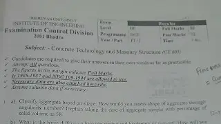 Concrete Technology Numerical// Chapters 1// Aggregate// Fineness Modulus// Type 1// #ioe #ioepc 