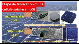 3 - Etape de fabrication d’une cellule solaire en c Si : monocristallin 