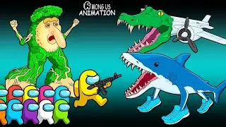 Among Us & Brr Brr Patapim Vs. Tralalero Tralala & Bombardino Crocodilo | Among Us Funny Animation