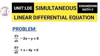 SIMULTANEOUS LINEAR DIFFERENTIAL EQUATION|SIMULTANEOUS LINEAR DIFFERENTIAL EQUATION ENGINEERING MATH