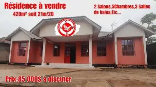 👉RDC/KINSHASA/PRIX:85 000$ À DISCUTER/RÉSIDENCE DE 5 CHAMBRES,2 SALONS,3 SALLES DE BAINS,CUISINE,ETC