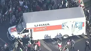 Truck rams crowd at anti-Iranian regime protest in LA