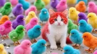 Catch Color Chicken, Cute Chicken, Duck, Rainbow Chicken, Rabbit, Cute Animals