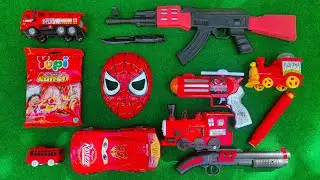AK47 gun, M16 weapon, Glock pistol, Shotgun, Cowboy pistol, Revolver, Sniper Rifles, machine gun.