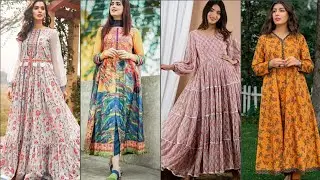 Comfortable Lawn Cotton Long Frock Designs 2023 | Latest Long Frock Design
